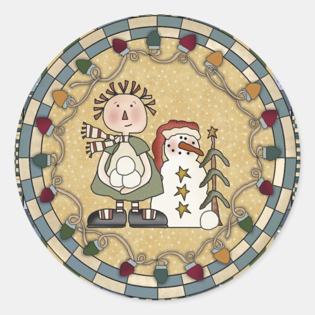 Adesivo Snowman e Raggedy Doll Stickers - Personalizados (Frente)