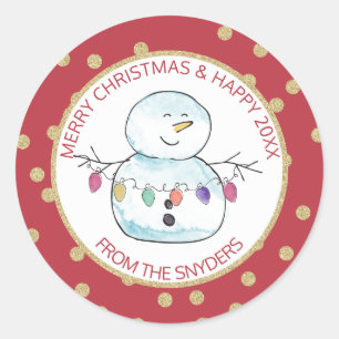 Adesivo Snowman e String Lights