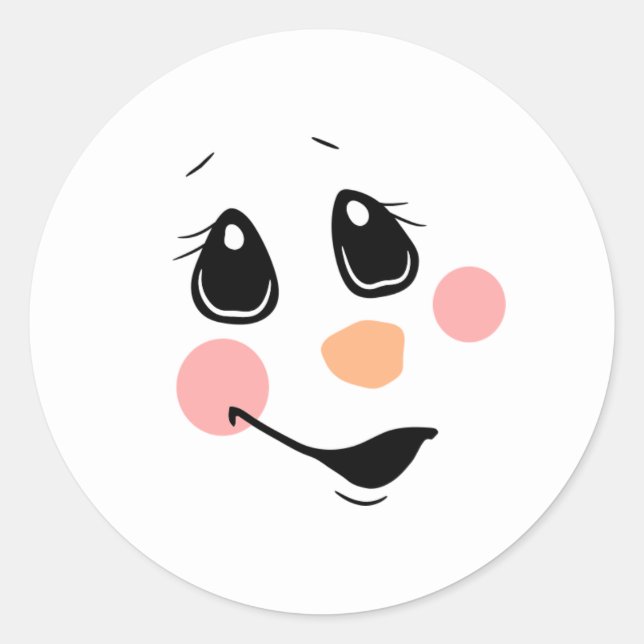 Adesivo Snowman Face Classic Round Sticker (Frente)