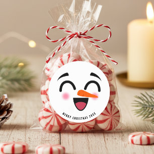 Adesivo Snowman Feliz Feliz Natal Rosto Sorridente Inverno