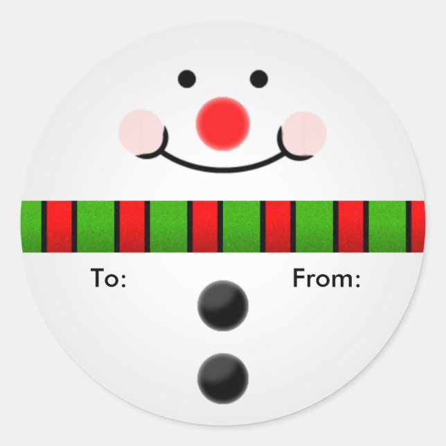 Adesivo Snowman Gift Tag (Frente)