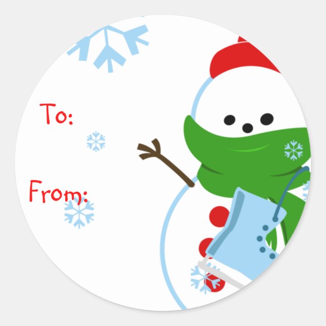 Adesivo Snowman Gift Tags (Frente)