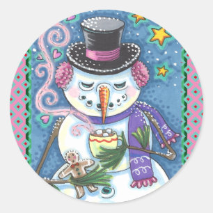 ADESIVO SNOWMAN, GINGERBREAD MAN E MUG DE CHOCOLATE QUENTE