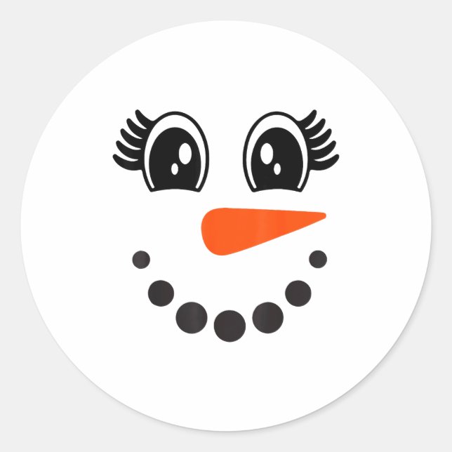 Adesivo Snowman Girl Face For Girls Christmas Winter  (Frente)