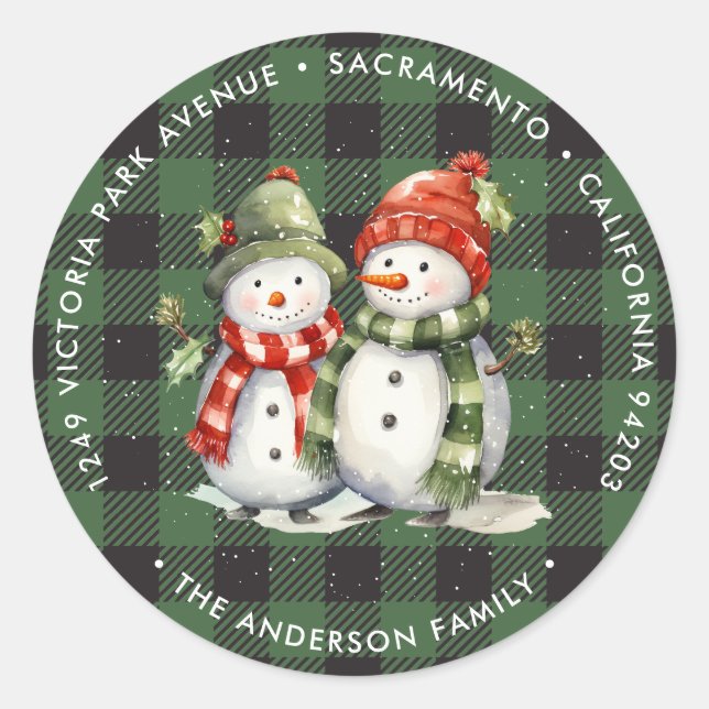 Adesivo Snowman Green Christmas Return Labs (Frente)