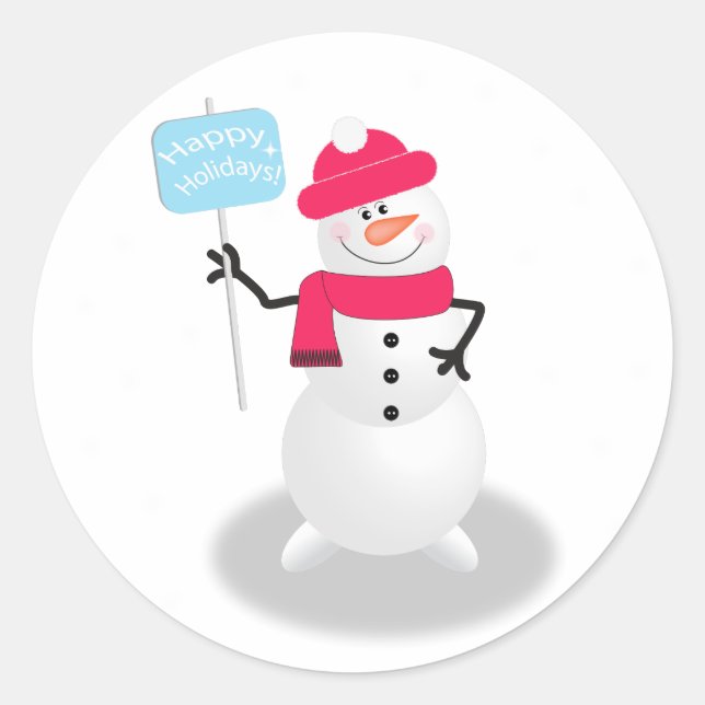 Adesivo Snowman Happy Holidays (Frente)
