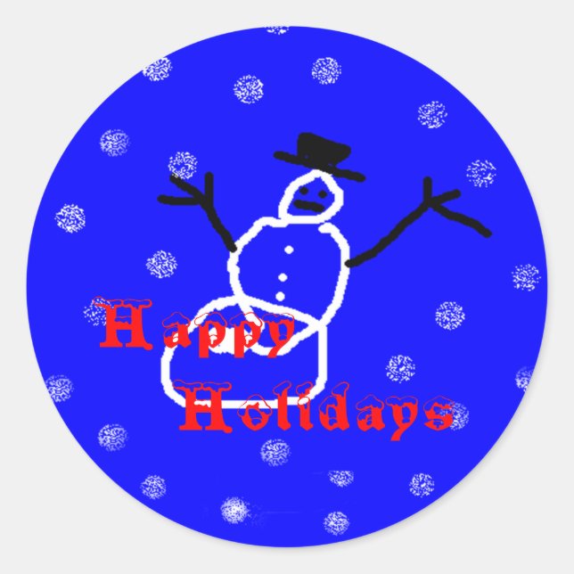 Adesivo Snowman Holiday Christmas Stickers Round Modelo (Frente)