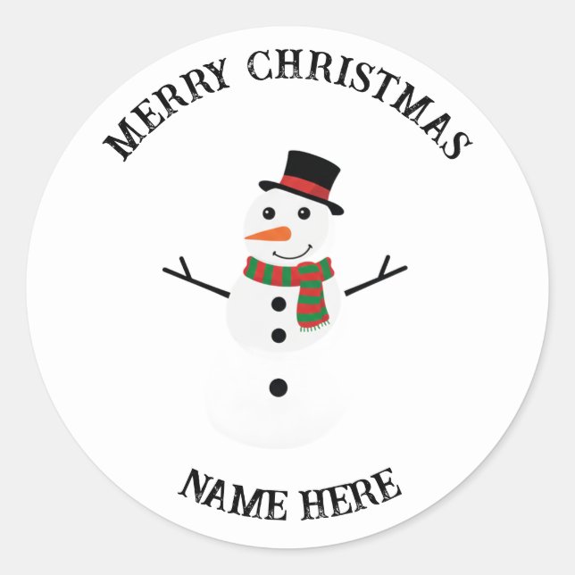 Adesivo Snowman Holiday Sticker | Custom Christmas Gift  (Frente)