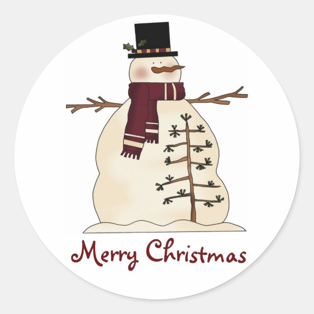 Adesivo Snowman Holiday Stickers (Frente)