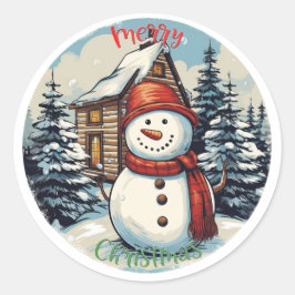 Adesivo Snowman Merry Christmas Sticker