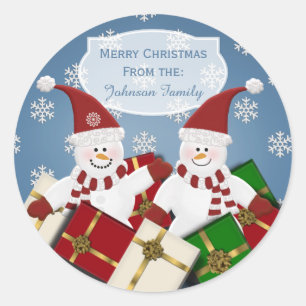 Adesivo Snowman Personalizado - Pau de Natal Azul