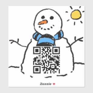 Adesivo Snowman QR Code Sticker