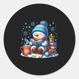 Adesivo Snowman Reading Book Amadurece O Videário de Natal