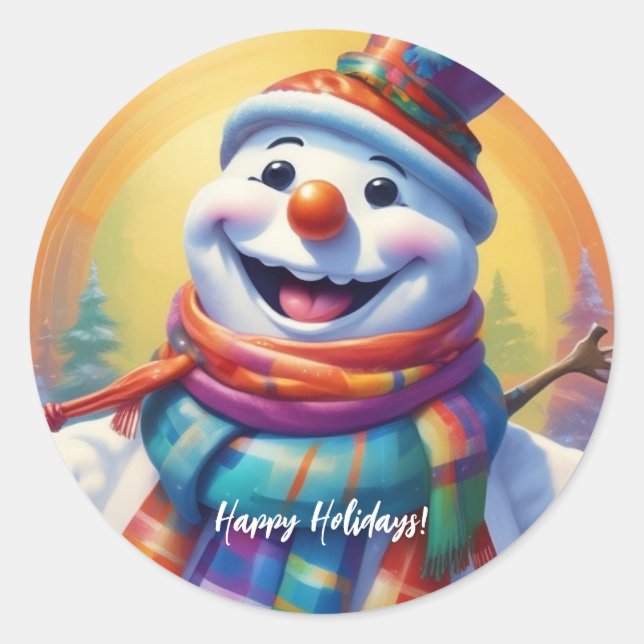 Adesivo Snowman Round Sticker HAMbyWG (Frente)