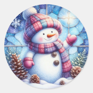 Adesivo Snowman Round Stickers