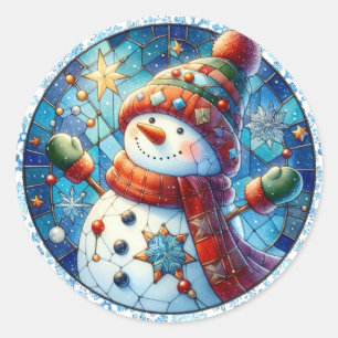 Adesivo Snowman Round Stickers