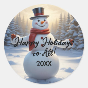 Adesivo Snowman Round Stickers HAMbyWG