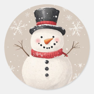 Adesivo Snowman Russo com Ilustração de Flocos de Neve