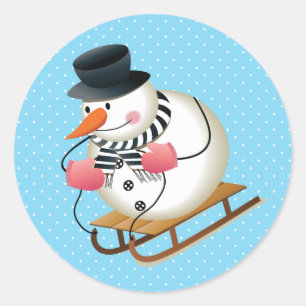 Adesivo Snowman Sled Sled Sled Stickers 3" (folha de 6")