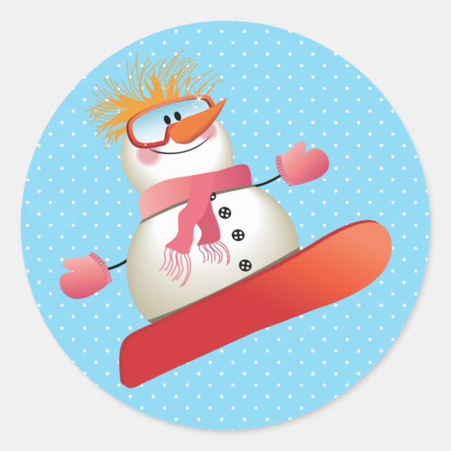 Adesivo Snowman Snowboard Stickers 3 polegadas (folha de 6 (Frente)