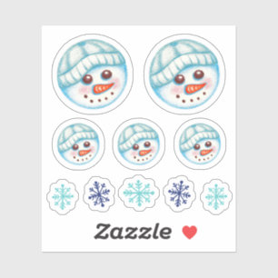 Adesivo Snowman Snowflake Stickers