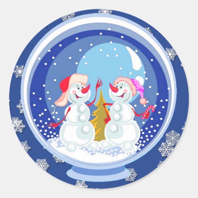 Adesivo Snowman Snowglobe Stickers (Frente)