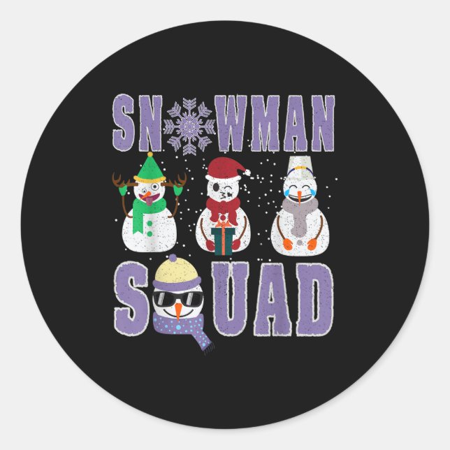 Adesivo Snowman Squad Funny Family Matching, Teacher And S (Frente)
