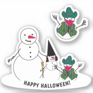 Adesivo Snowman Trick ou Treat Halloween