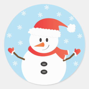 Adesivo Snowman Vermelho Snowflakes