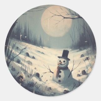 Adesivo Snowman Vintage Painting