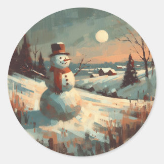 Adesivo Snowman Vintage Painting
