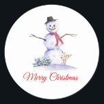 Adesivo Snowman Winter Christmas Sticker<br><div class="desc">Snowman Winter Christmas Sticker</div>