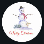 Adesivo Snowman Winter Christmas Sticker<br><div class="desc">Snowman Winter Christmas Sticker</div>