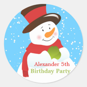 Adesivo Snowman Winter Wonderland Birthday Sticker