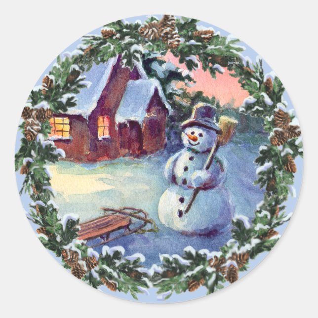 Adesivo SNOWMAN & WREATH por SHARON SHARPE (Frente)
