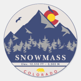 Adesivo Snowmass Colorado Retro Sunset Ski Souvenirs