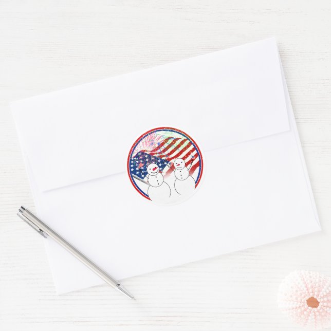 Adesivo Snowmen Celebrating Independence (Envelope)