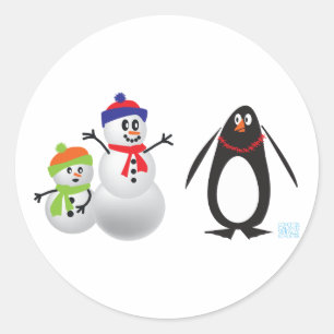 Adesivo Snowmen e Pinguim