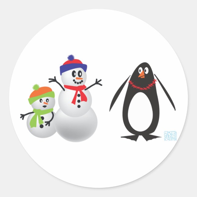 Adesivo Snowmen e Pinguim (Frente)