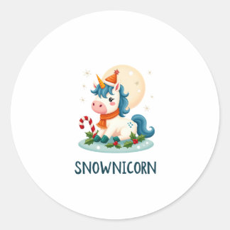 Adesivo Snownicorn Cute Unicorn Snowman Christmas Girl T-S