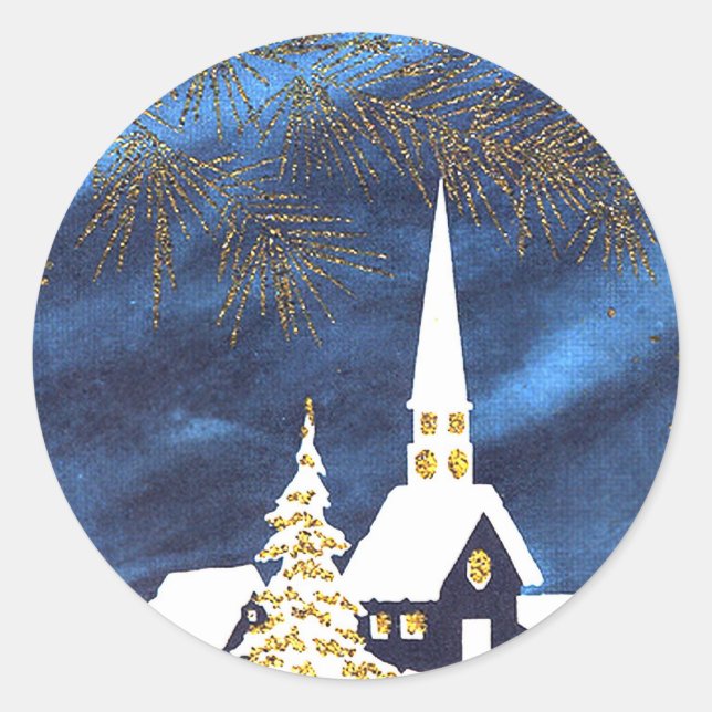 Adesivo Snowy Christmas Church Amen Stickers (Frente)