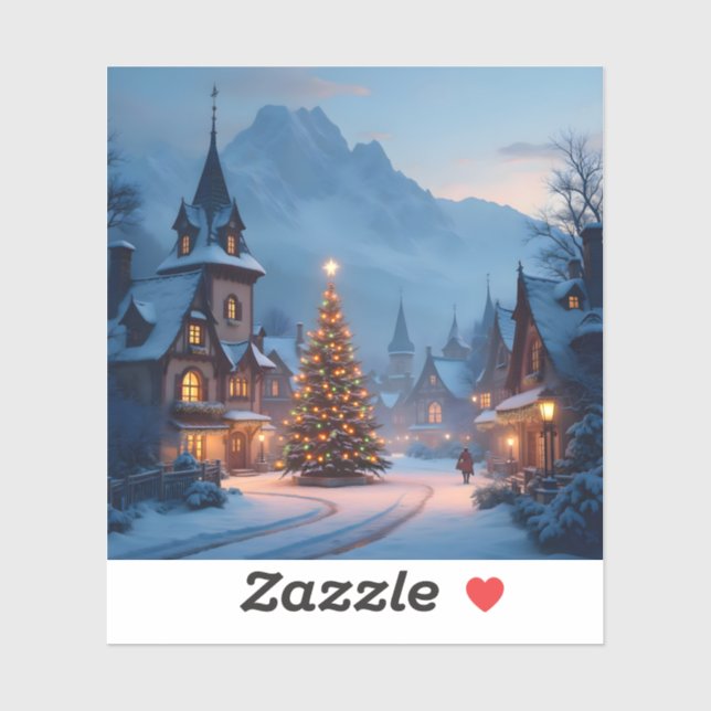 Adesivo Snowy Eve In The Square - Square Vinyl (Folha)