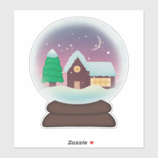 Adesivo Snowy Rustic Cabin Snowglobe
