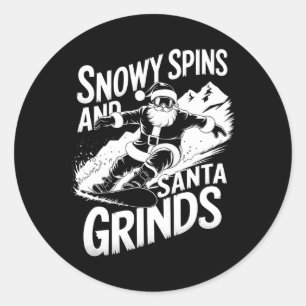 Adesivo Snowy Spins Papais noeis Grinds Snowboarder Sno