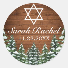 Adesivo Snowy Wood & Forest Rural Pine Bar Bat Mitzvah