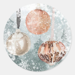 Adesivo Snowy Woodland Forest Vintage Vintage Vidro Orname