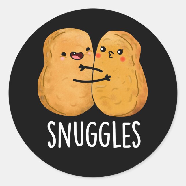 Adesivo Snuggets Engraçado Casal Nugget Pun Dark BG (Frente)