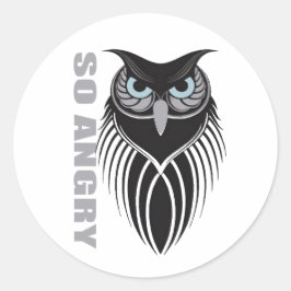 Adesivo "SO ANGRY" Tribal Owl Sticker | Intense Black