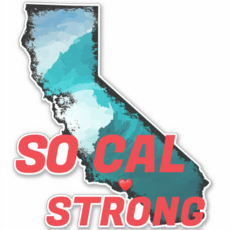 Adesivo SO CAL FORTE Red Blk CA Contorno Oceano Sólido Cor