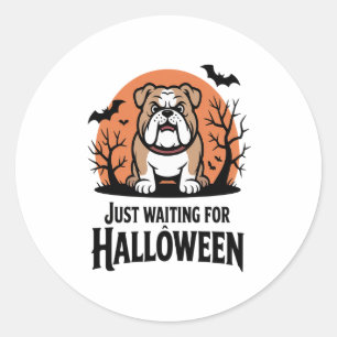 Adesivo Só esperando o cachorro de Halloween